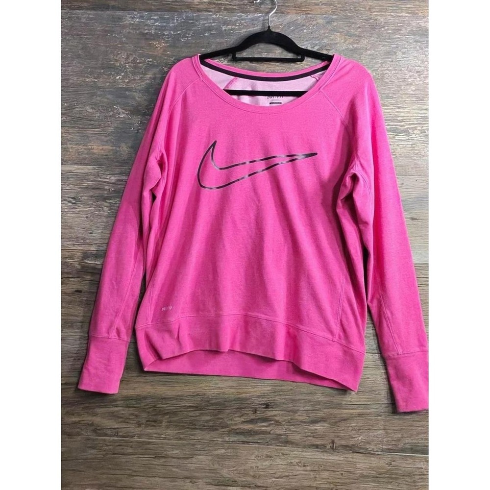 Nike Hot Pink Crewneck with Black Swoosh